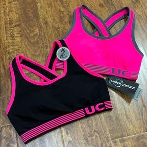UNDER CONTROL 2/pack Woman’s Sport Bra  - size S